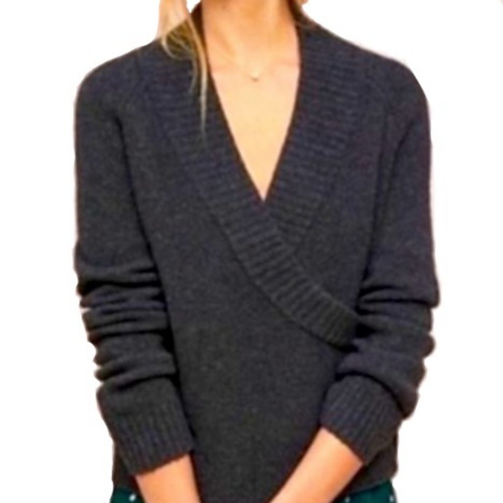 ett:twa by Anthropologie Tessa Faux Wrap Wool/Alpaca Blend Sweater